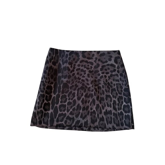 H&M Gray Leopard  Animal Print Mini Skirt Size 2 - Picture 8 of 8